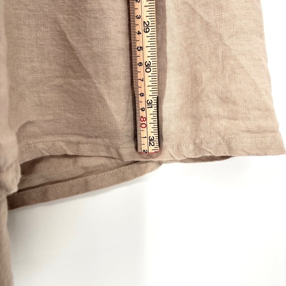 Mie Mini Gozo Dress Sz S Beige Linen Puff Sleeve Strappy Open Back Minimalist - Picture 11 of 13